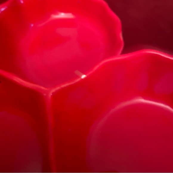 Modern Maioliche Jessica Red Ceramic 3 compartment Snack Bowl - Picture 3 of 4